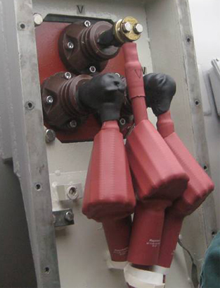 termination using right angled connections with long bushing