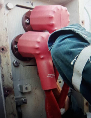 termination using right angled connections with long bushing